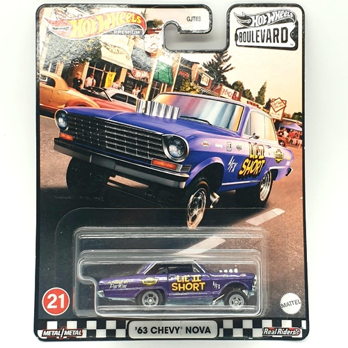 Hot Wheels Premium Boulevard 63 Chevy Nova Lil' II Short Purple GJT68