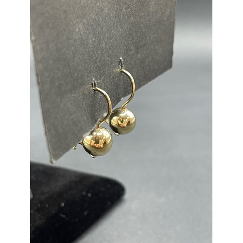Ladies 9ct Yellow Gold Euro Ball Earrings