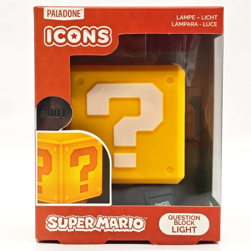 Paladone Super Mario Question Block 3D Light Stand Desk Bedside Lamp