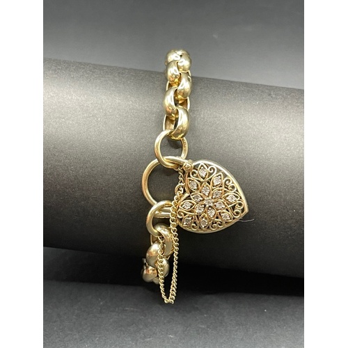 Ladies 9ct Yellow Gold Oval Belcher Link Bracelet