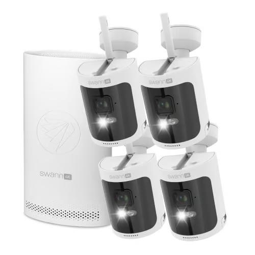 Swann AllSecure 4K Wireless Security Camera Kit NVR Tower Local Cloud Storage
