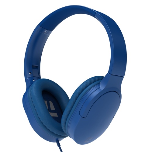 Liquid Ears LE2WOHBL All Day Over-Ear Wired Headphones Blue with Mic