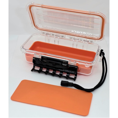 Plano 1450 Guide Series Waterproof Case Small Clear Orange Dry Box