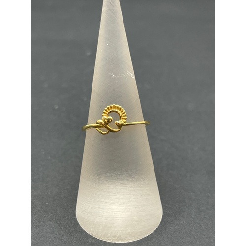 Ladies 21ct Yellow Gold Pattern Ring