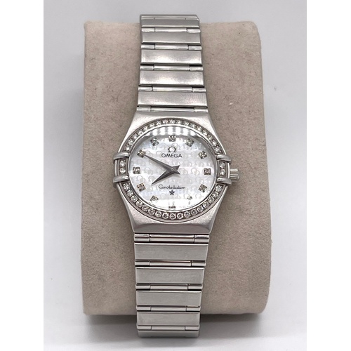 Omega Constellation 25mm Diamond Watch Stainless Steel 895.1201 Swiss Made