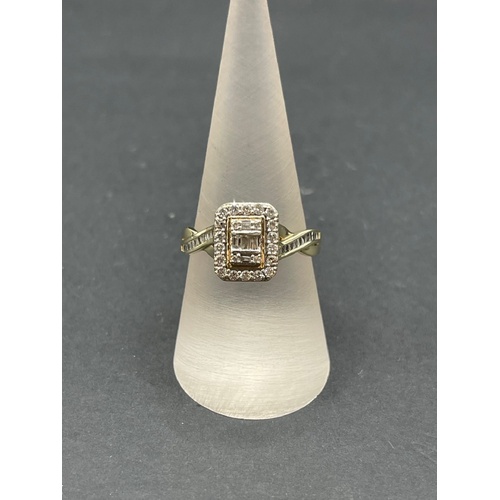 Ladies 9ct Yellow Gold Diamond Cluster Ring