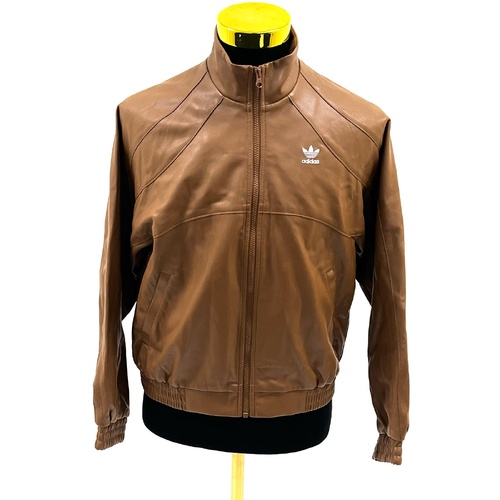 Adidas Originals Adicolor Trefoil Faux Leather Jacket Ladies Wild Brown II6102