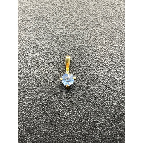 Ladies 9ct Yellow Gold Blue Gemstone Pendant