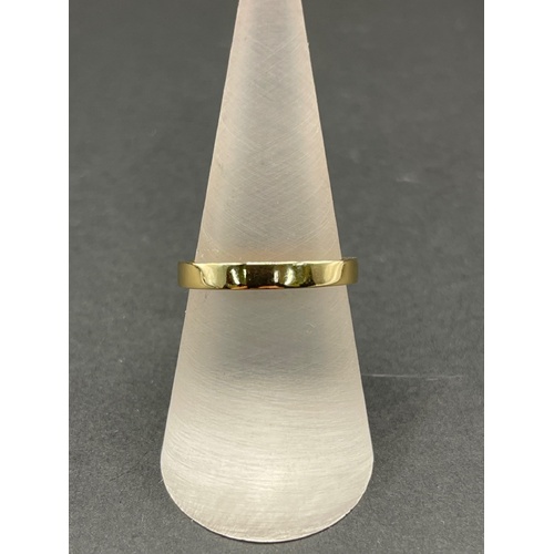 Unisex 18ct Yellow Gold Plain Band Ring