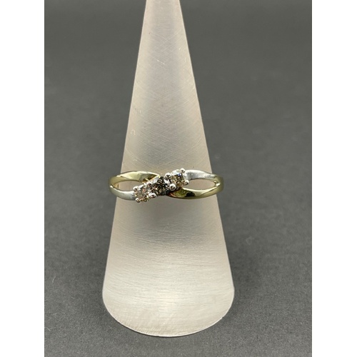 Ladies 9ct Yellow Gold Diamond Ring