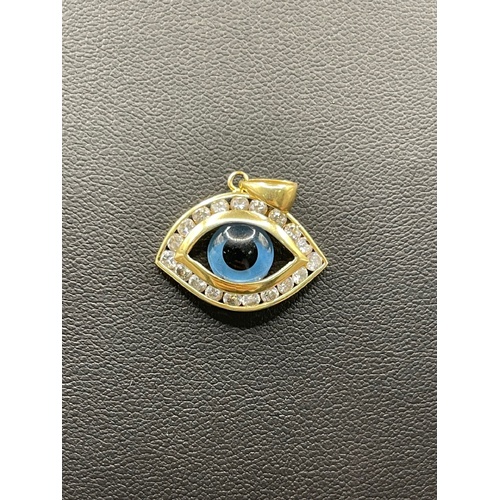 Ladies 18ct Yellow Gold Evil Eye Pendant