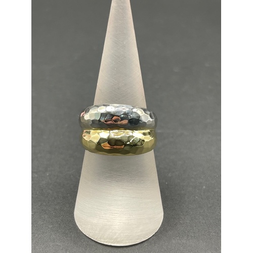 Ladies 18ct Two Tone Gold Double Ring
