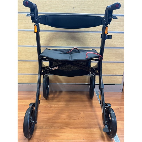 Peak Ellipse SuperLite Carbon Fibre Rollator Black Medium 120kg Max with Basket