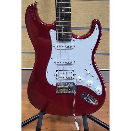 Artist Leo 6 String Right Handed Electric Guitar Deep Red with Soft Case