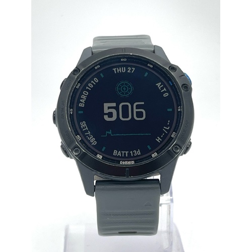 Garmin Fenix 6 Pro Solar Multisport GPS Watch with Slate Grey Band and Cable