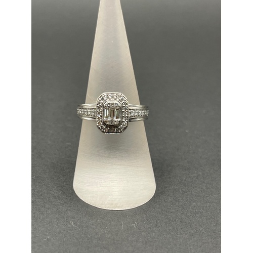Ladies 9ct White Gold Diamond Ring