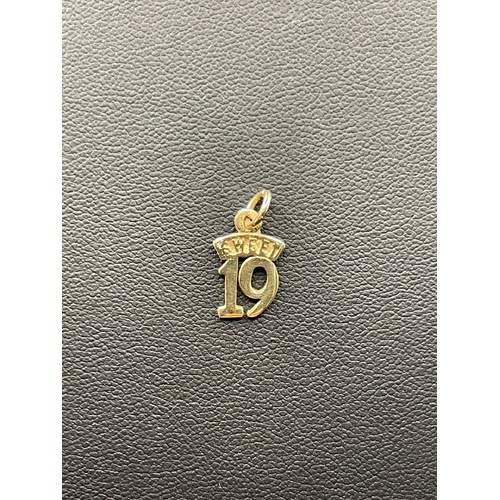 Ladies 9ct Yellow Gold Sweet 19 Pendant