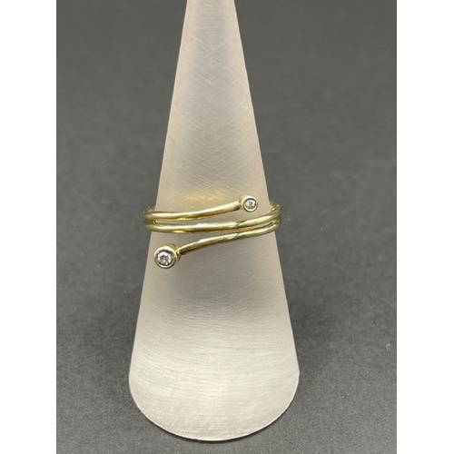 Ladies 9ct Yellow Gold Wrap Around Diamond Ring