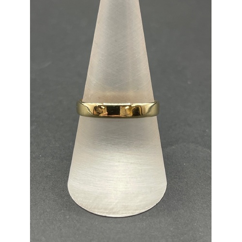 Unisex 18ct Yellow Gold Plain Band Ring