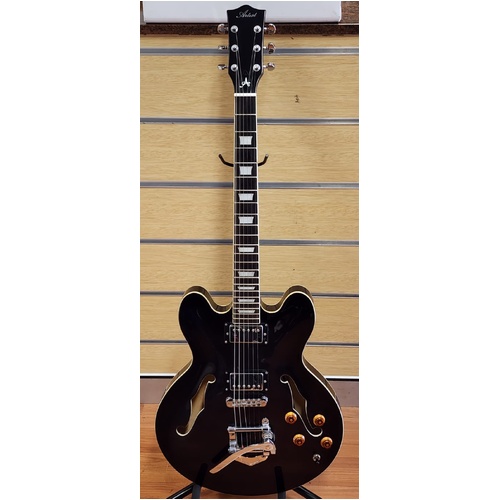 Artist Black58TRM Semi Hollow Electric Guitar with Hard Case and Strap
