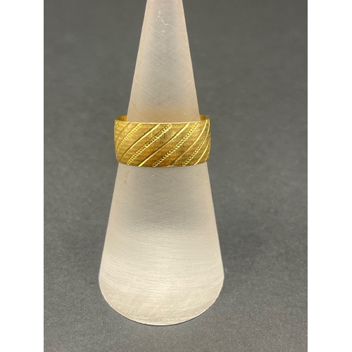 Unisex 21ct Yellow Gold Wide Band Ring