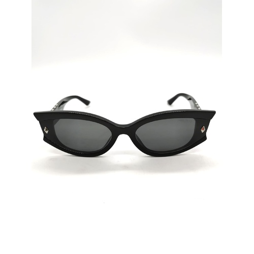 Jimmy Choo JC 5015U 5000/87 Ladies Black Oval Sunglasses with Studs Grey Lenses