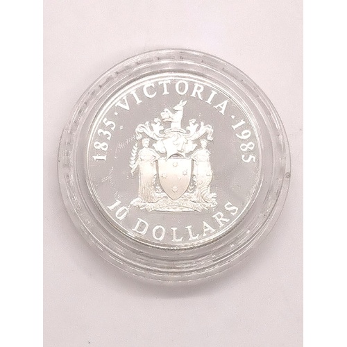 1985 Australian $10 Proof Coin Victoria 150 years 1835-1985 31.1g State Series
