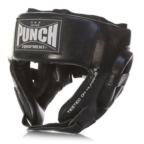 Punch Equipment AAA Grade Boxing Headgear Size Large Black