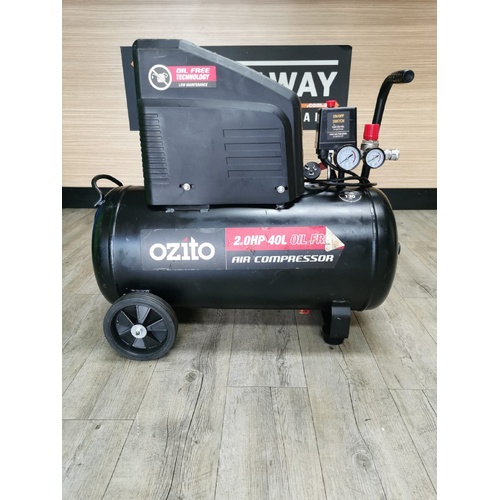 Ozito 40 Litre 2.0HP 1500W 200L/min Oil Free Air Compressor ACP-4025