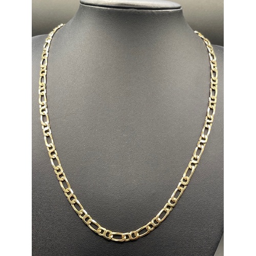 Mens 9ct Yellow Gold Anchor Link Necklace