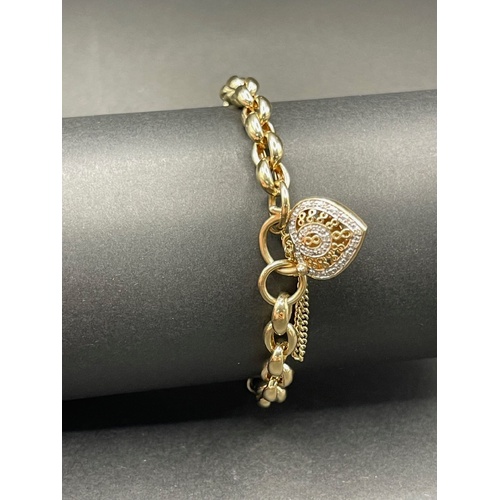 Ladies 9ct Yellow Gold Oval Bubble Belcher Link Bracelet