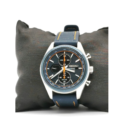 Seiko Macchina Sportiva Solar Chronograph V178-0BH0 Stainless Steel Mens Watch