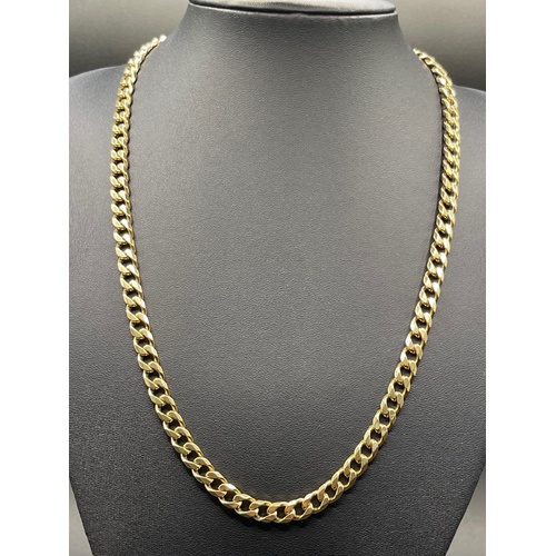 Mens 9ct Yellow Gold Curb Link Necklace