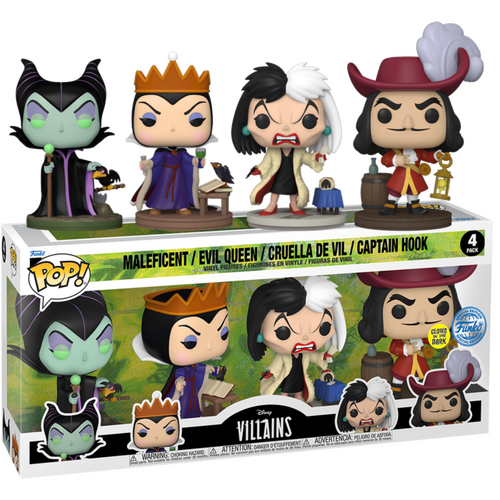 Funko Pop! Disney Villains Glow in the Dark 4 Pack Exclusive Vinyl Figures