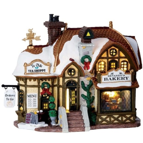 Lemax Christmas Village Devaneys Bakery Porcelain Lighted Building