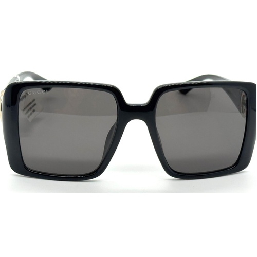 Gucci GG1692SA 001 Ladies Black Grey Lenses Oversized Square Sunglasses
