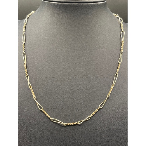 Ladies 9ct Yellow Gold Trombone Twist Link Necklace