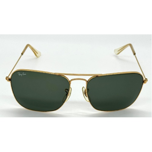 Ray-Ban RB3025 Aviator Classic Metal Frame Gold Green Sunglasses with Case