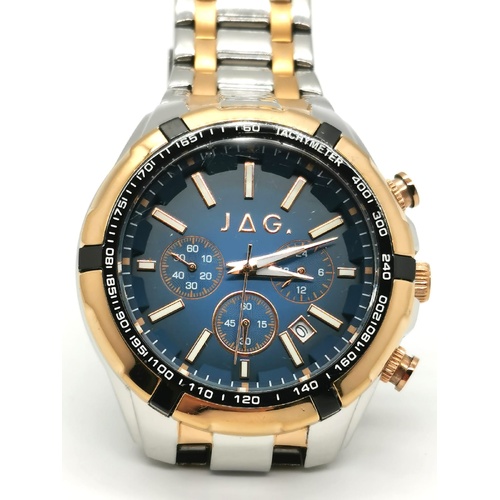 JAG J2864A Mens Chronograph Stainless Steel Watch with Luminous Markers