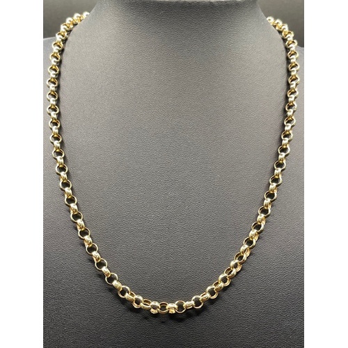 Ladies 9ct Yellow Gold Belcher Link Necklace