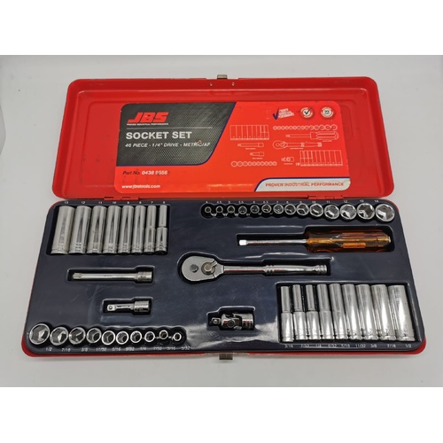 JBS 46 Piece 1/4 Inch Drive Socket Set Metric and AF