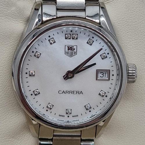 TAG Heuer Carrera Quartz 32mm Ladies Watch with Diamond Markers WAR1314.BA0778