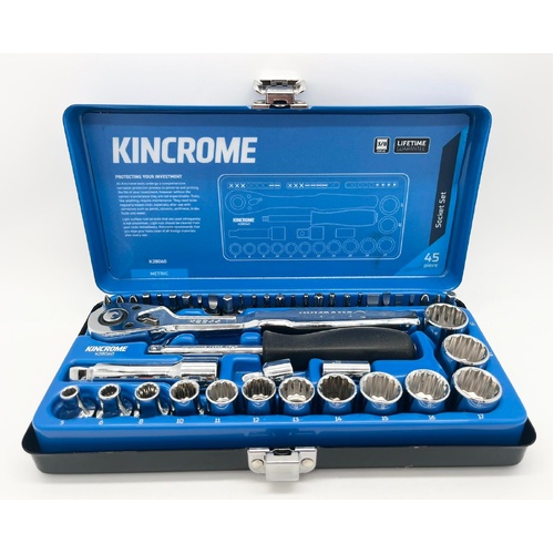 Kincrome K28060 3/8 Inch Drive 45 Piece Metric Socket Set