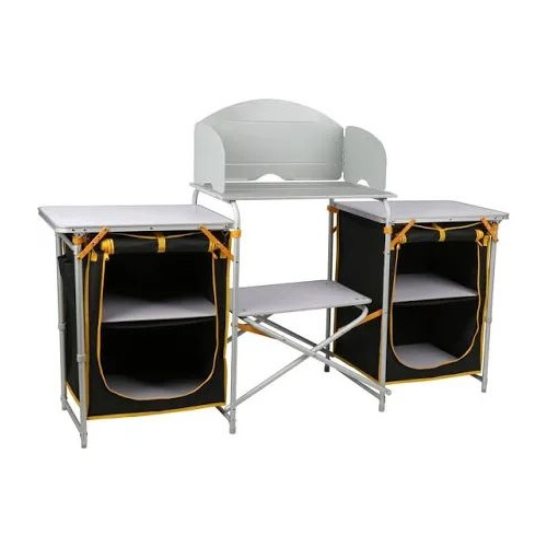 OZtrail Double Portable Camp Kitchen with Windshield