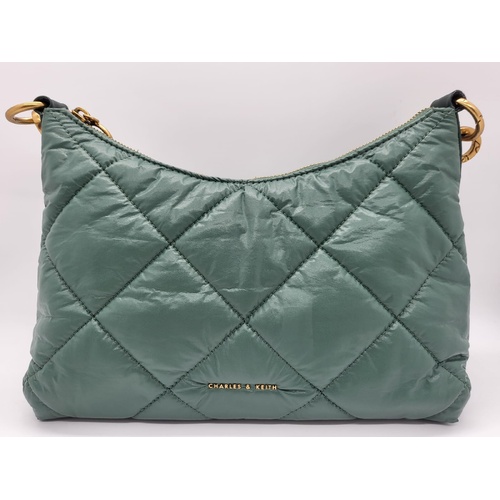 Charles & Keith Quilted Shoulder Bag with Adjustable Strap and Dust Cover