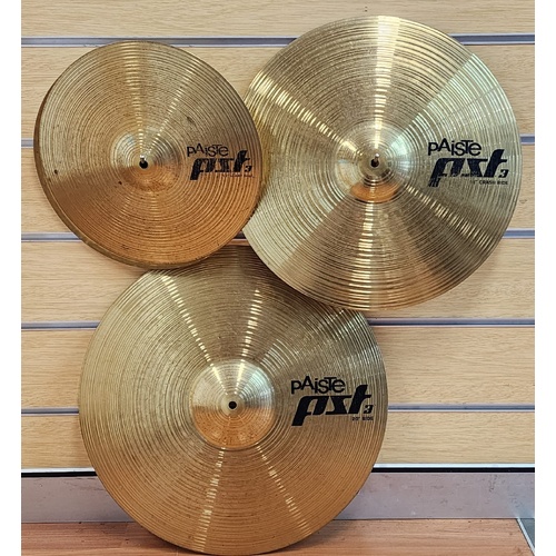Paiste PST 3 Universal Set Cymbals 20in Ride 18in Crash 14in Hi-Hat Top Bottom