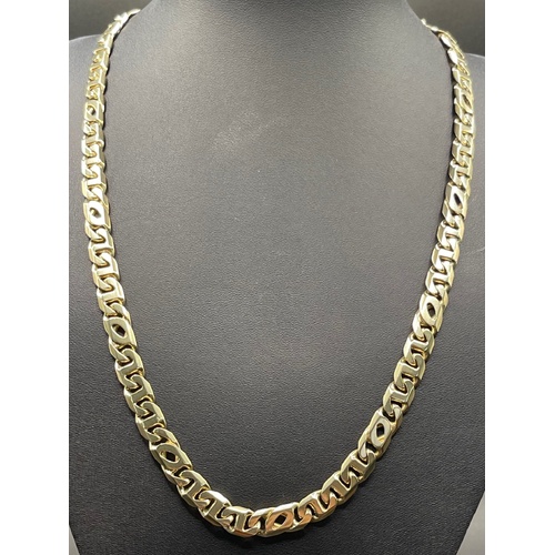 Men's 9ct Yellow Gold Double Birdseye/Anchor Link Necklace