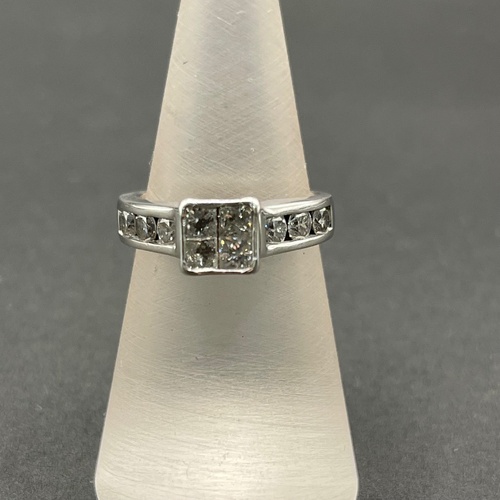 Ladies 14ct White Gold Diamond Ring