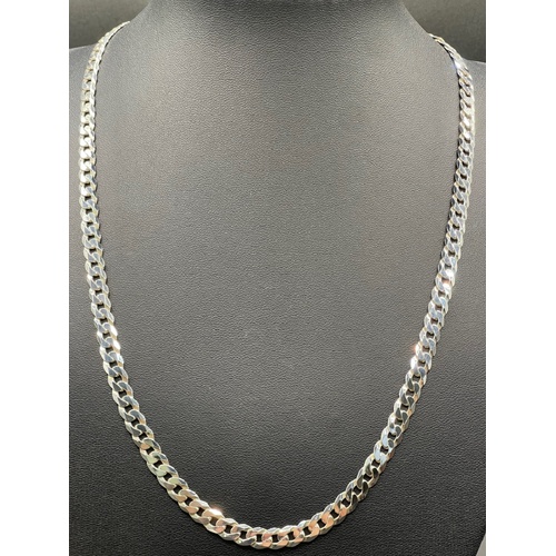 Mens 925 Sterling Silver Curb Link Necklace