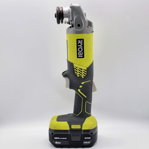 Ryobi One+ 18V Cordless Angle Grinder Skin with 4.0Ah Battery